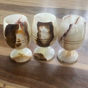 Set of Three Marble Goblets